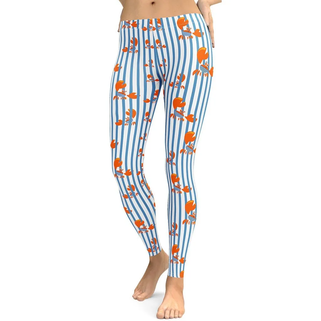 Stripes & Crabs Leggings