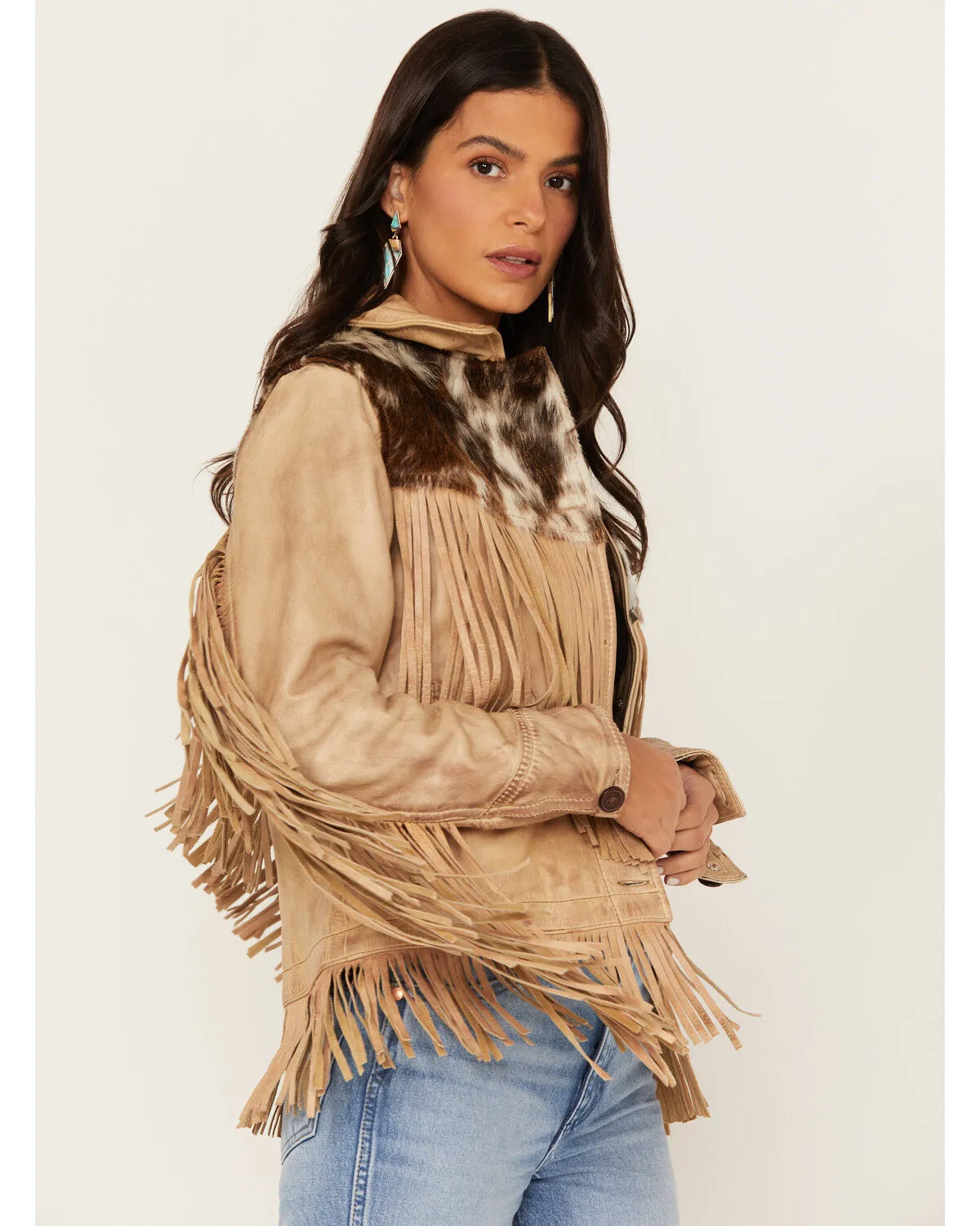 STS Ranchwear Women's Cowhide Frontier Fringe Jacket