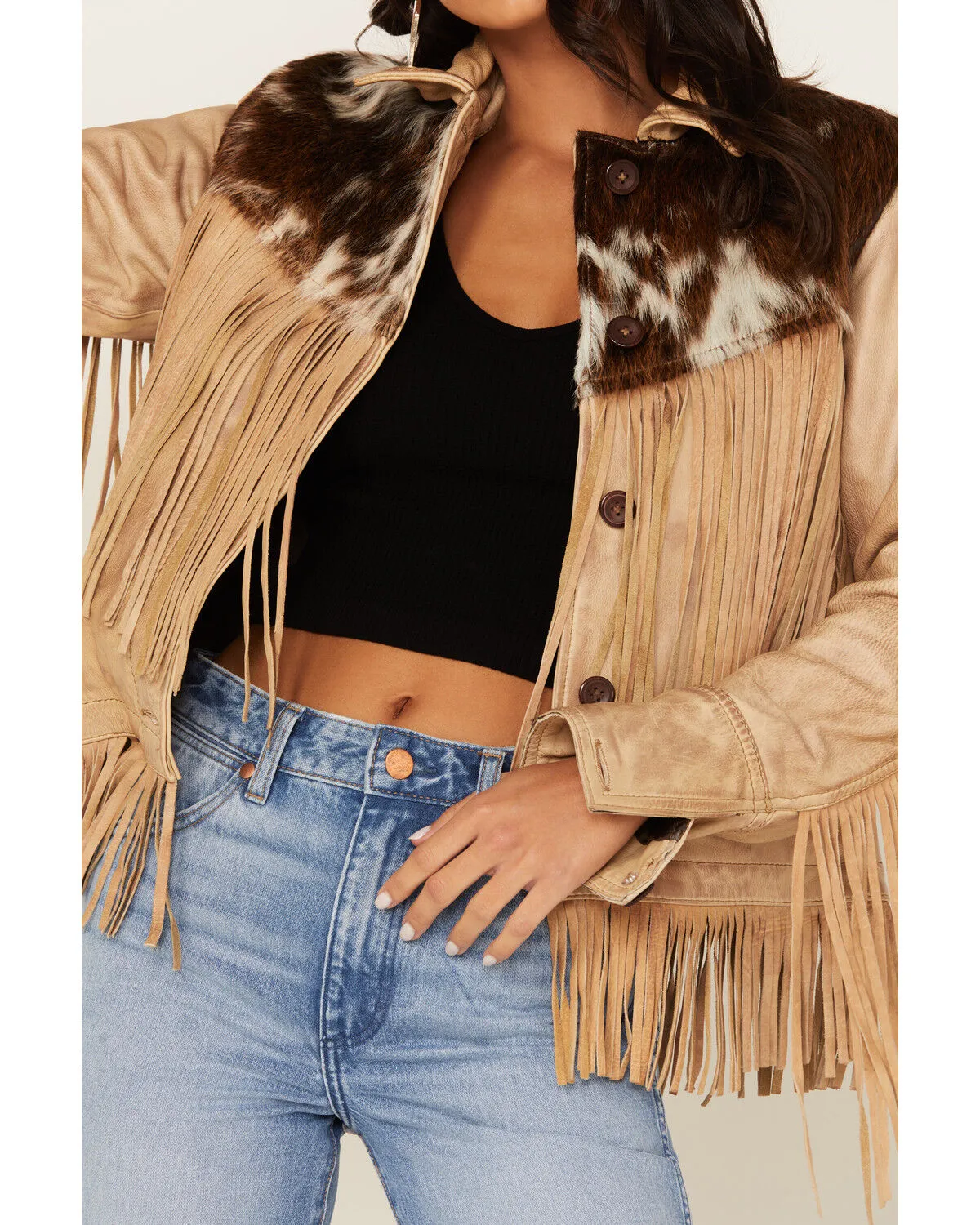 STS Ranchwear Women's Cowhide Frontier Fringe Jacket