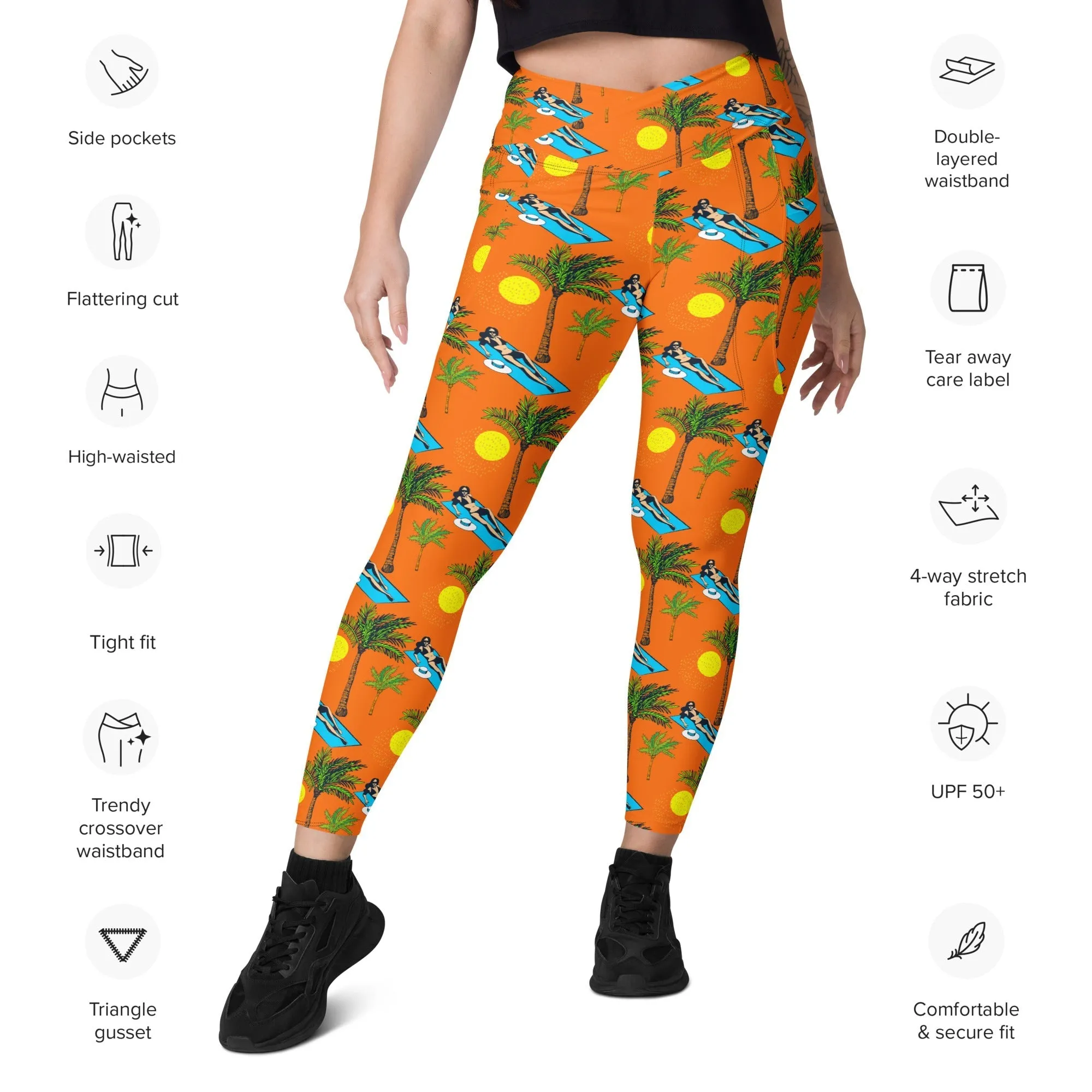 Summer Joy Crossover Leggings With Pockets