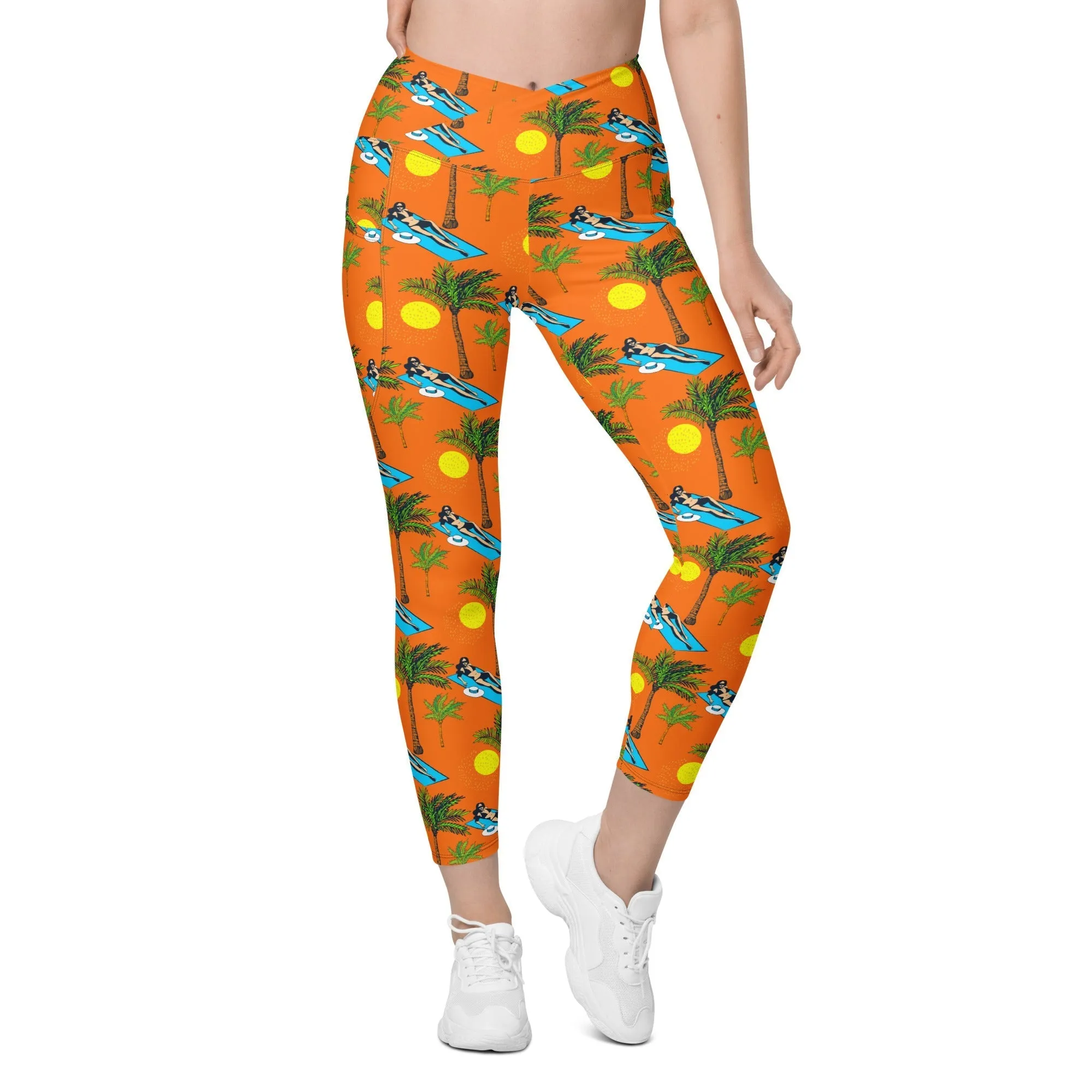 Summer Joy Crossover Leggings With Pockets