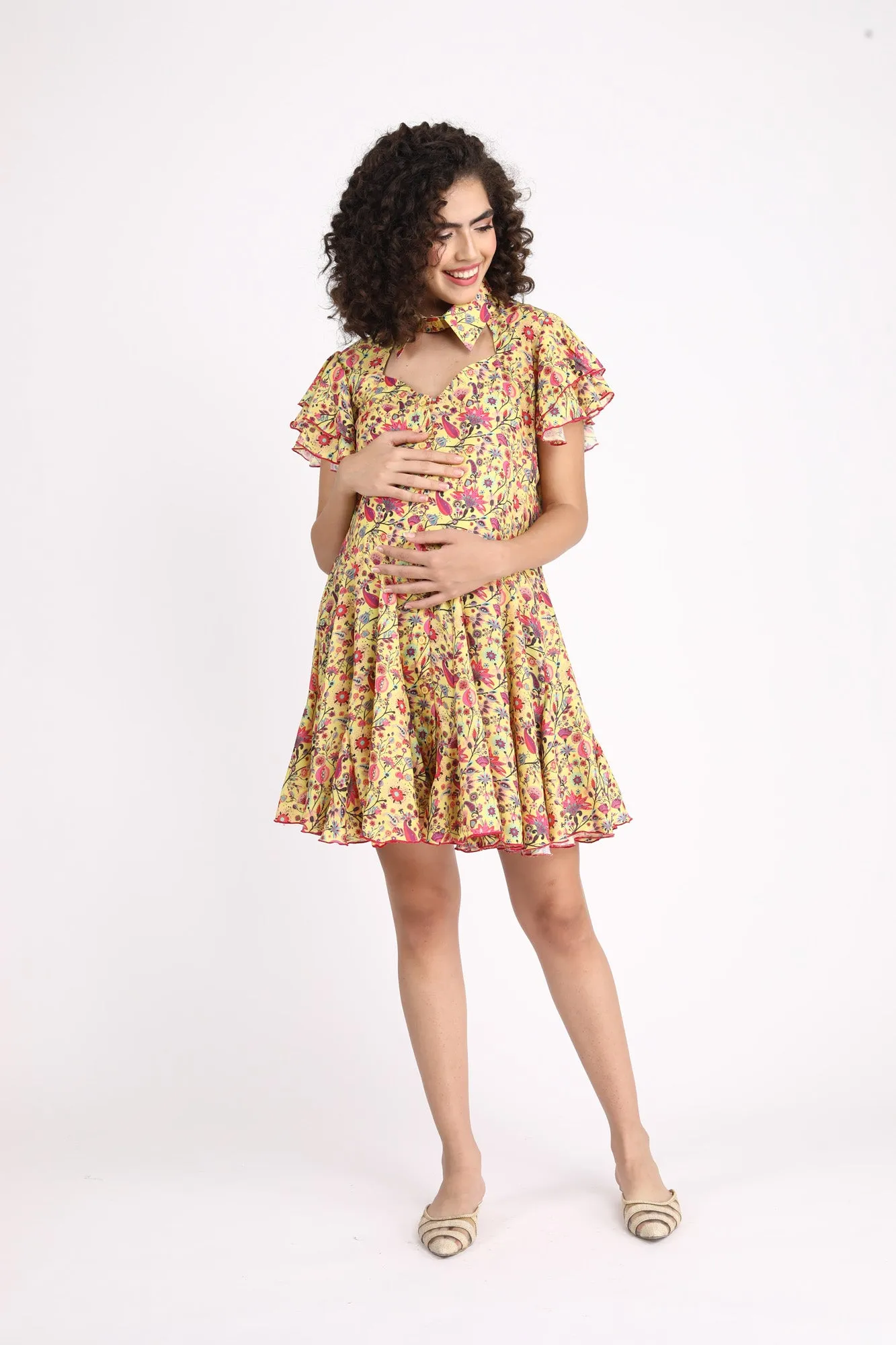 Sunny Blooming Maternity & Nursing Dress