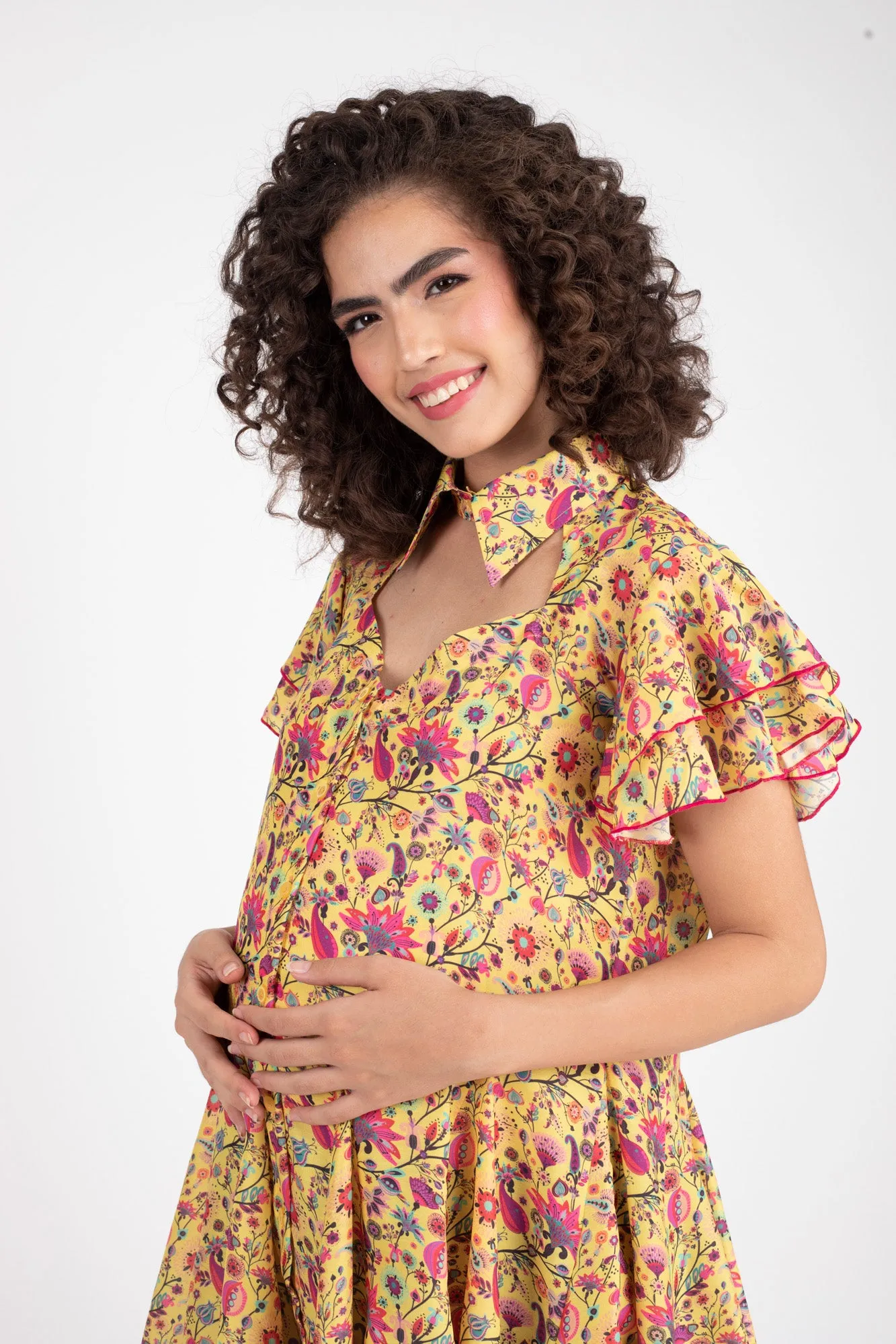 Sunny Blooming Maternity & Nursing Dress