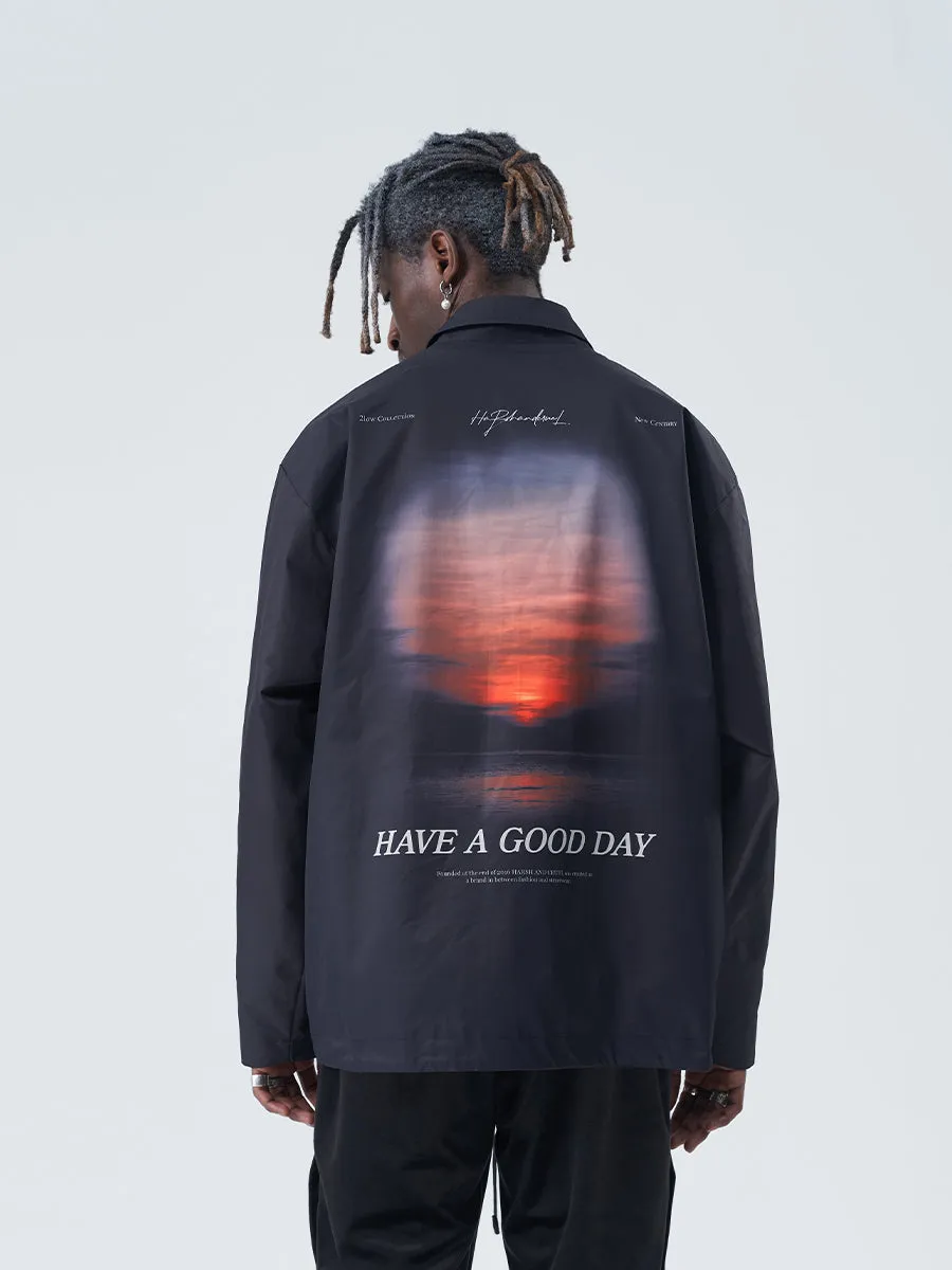 Sunset Print Coach Jacket