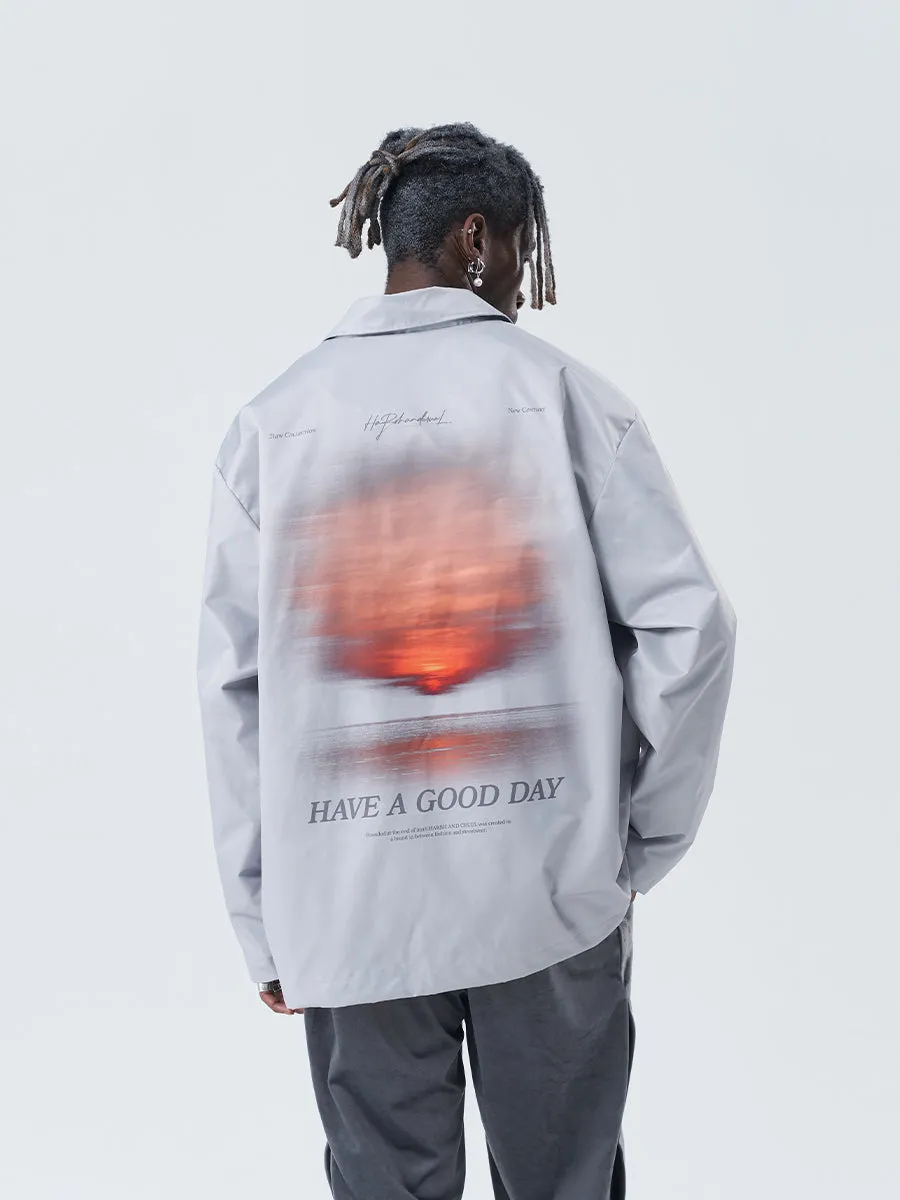 Sunset Print Coach Jacket