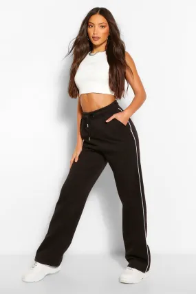 Tall Piping Detail Wide Leg Joggers