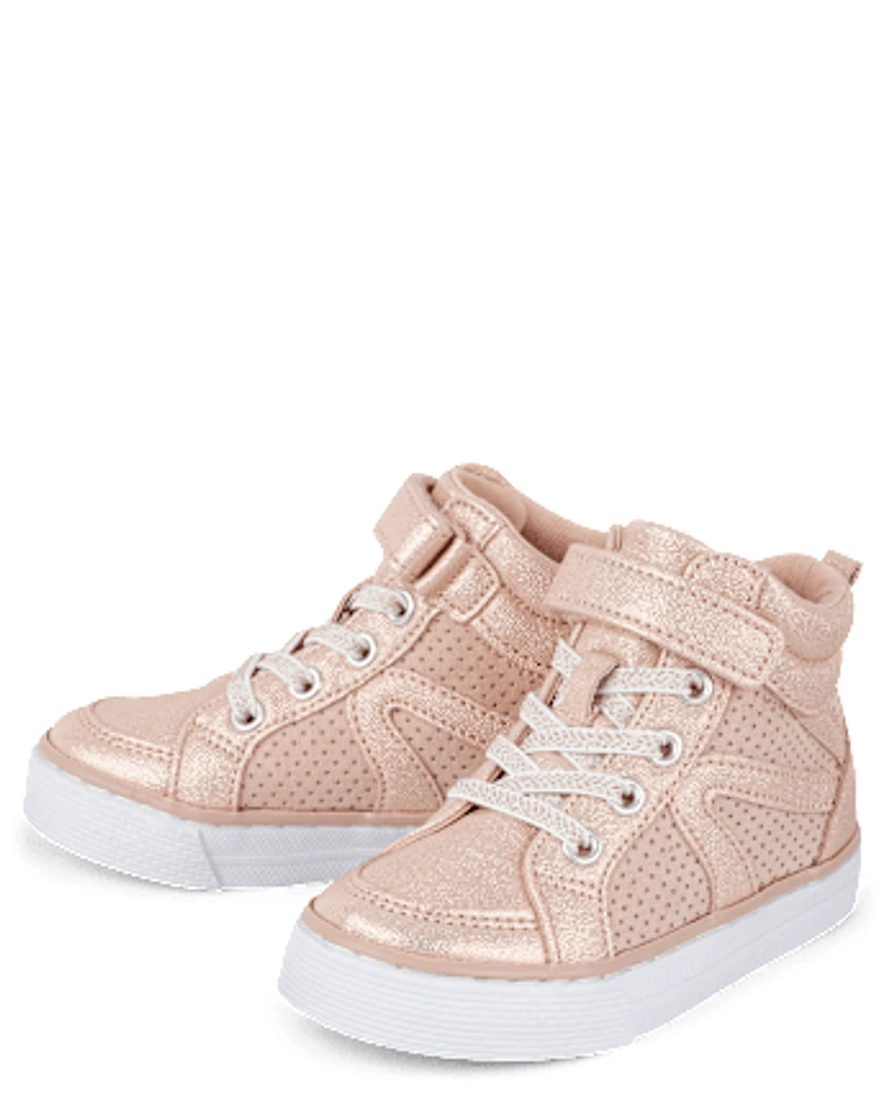 The Children's Place Toddler Girls Glitter High Top Sneakers