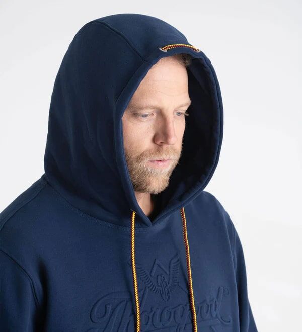 Thorogood Men's Heavyweight Brushed Embossed Logo Hoodie in Pageant Blue