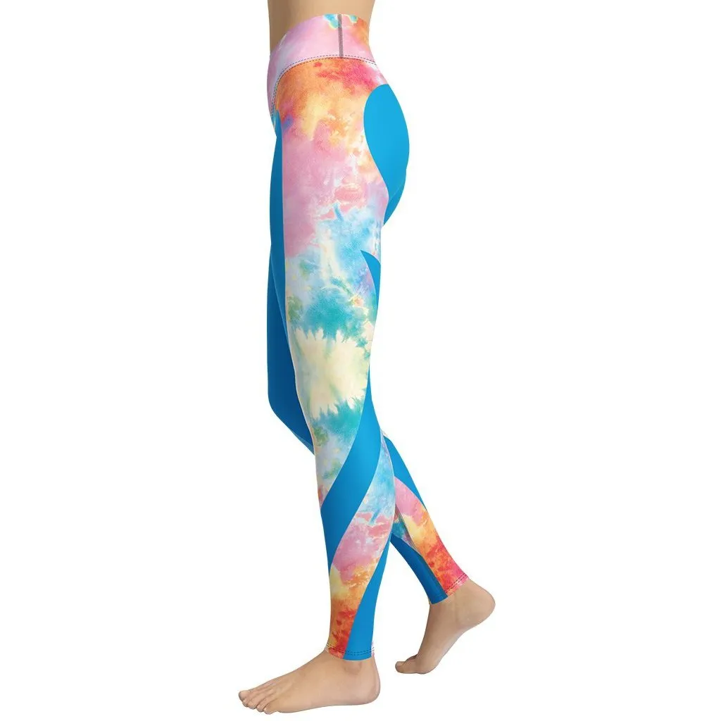 Tie Dye Heart Shaped Yoga Leggings