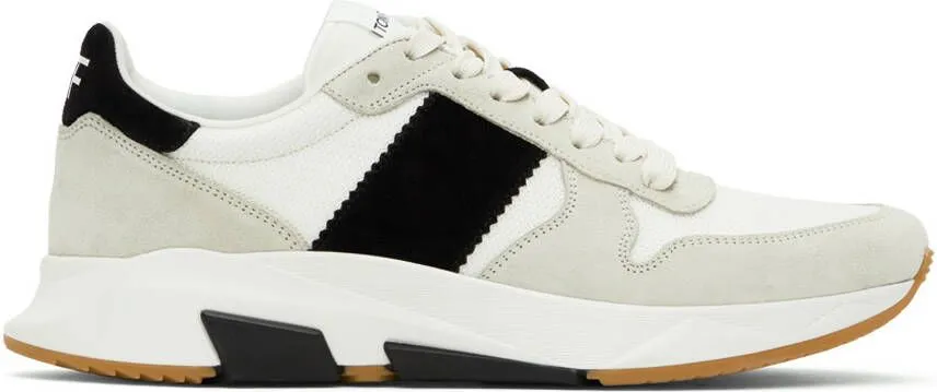 TOM FORD White & Gray Jagga Sneakers