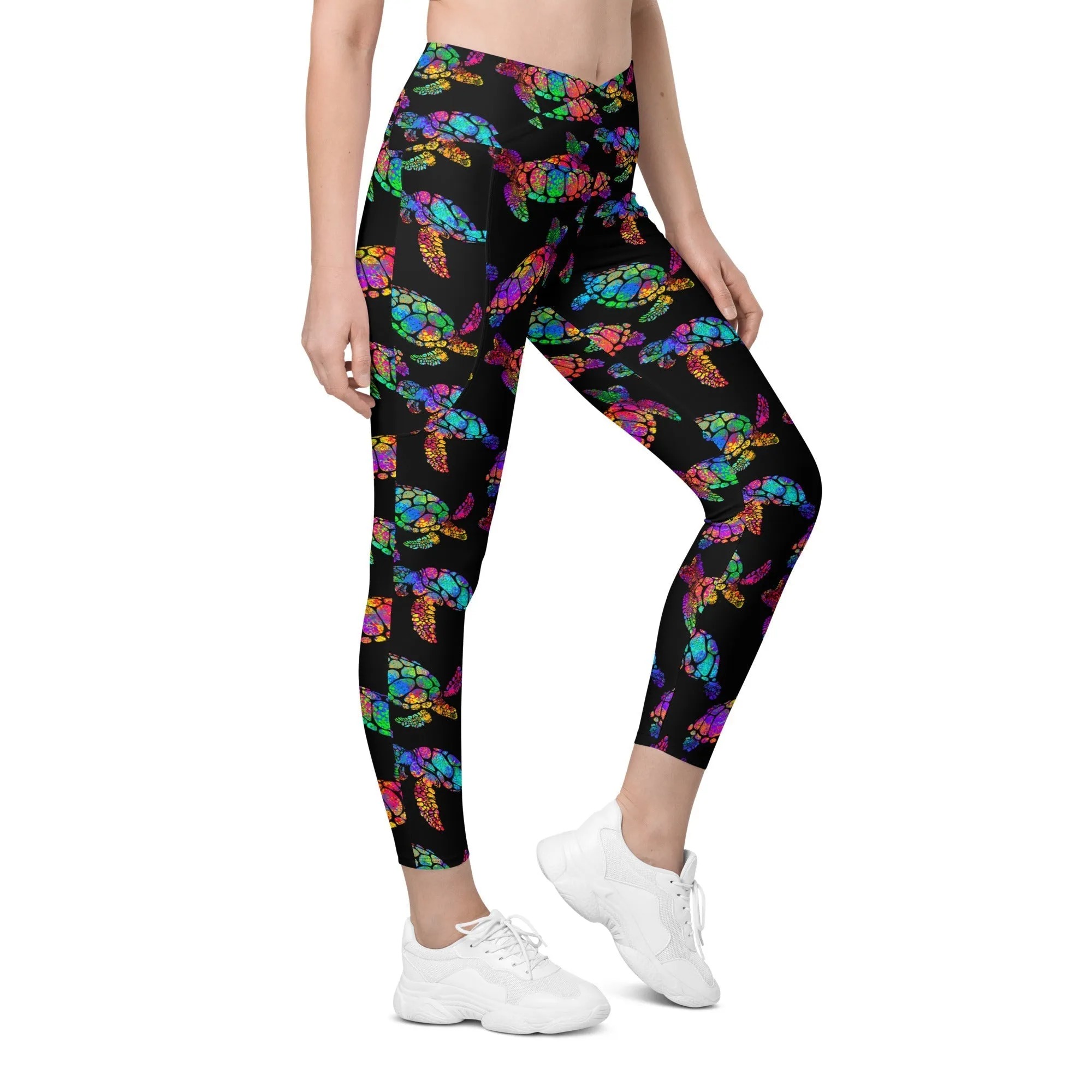 Turtle Crossover Leggings With Pockets