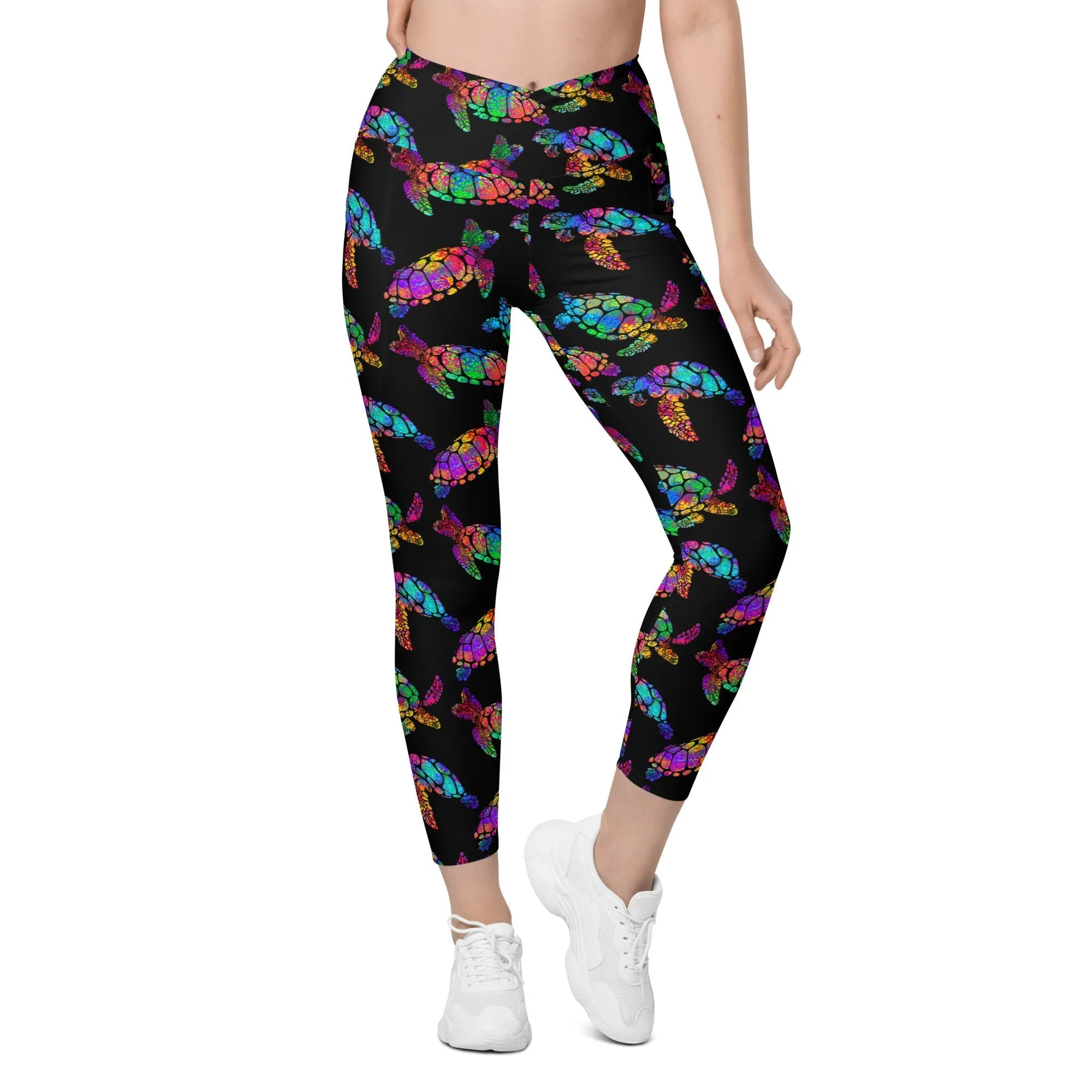 Turtle Crossover Leggings With Pockets