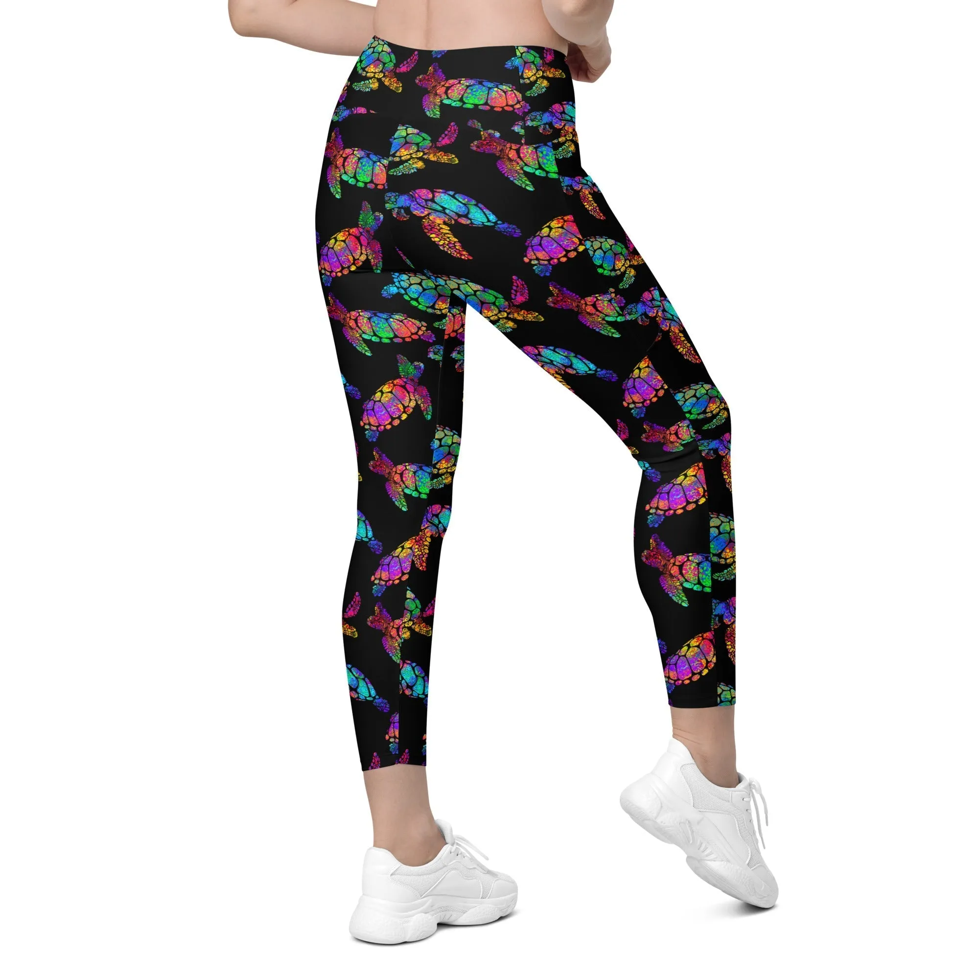 Turtle Crossover Leggings With Pockets