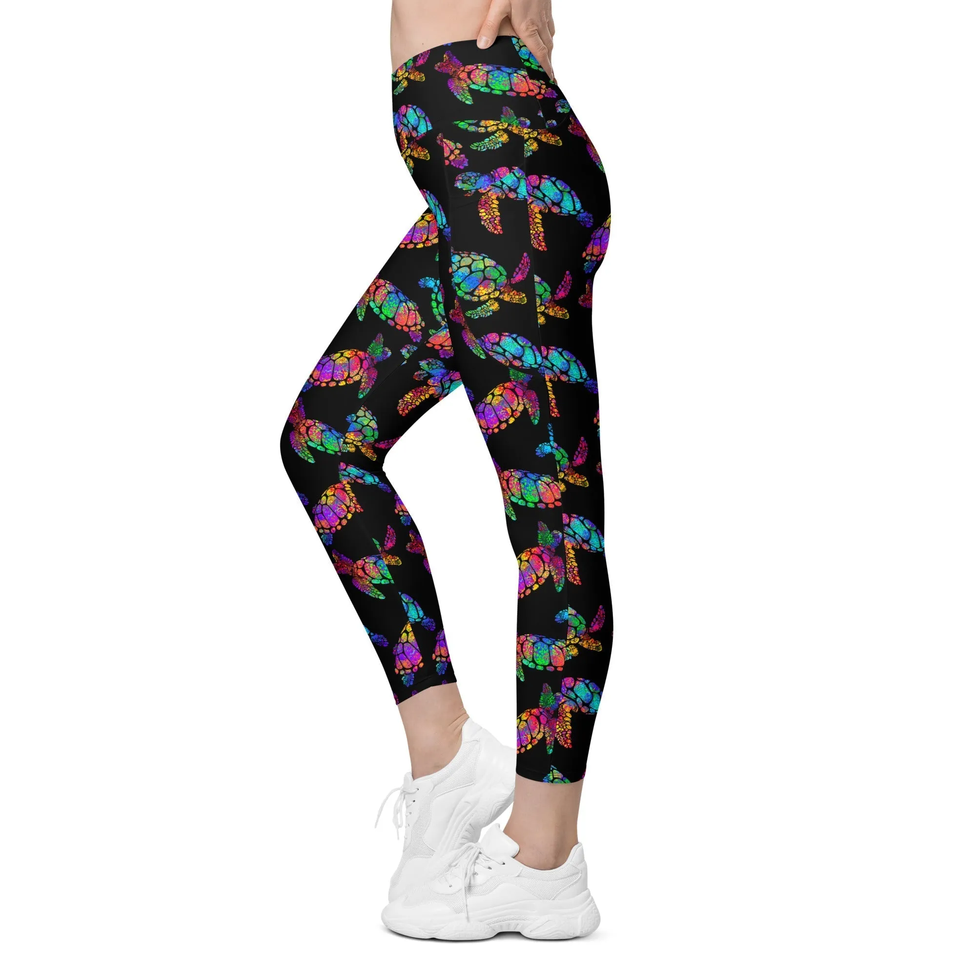 Turtle Crossover Leggings With Pockets