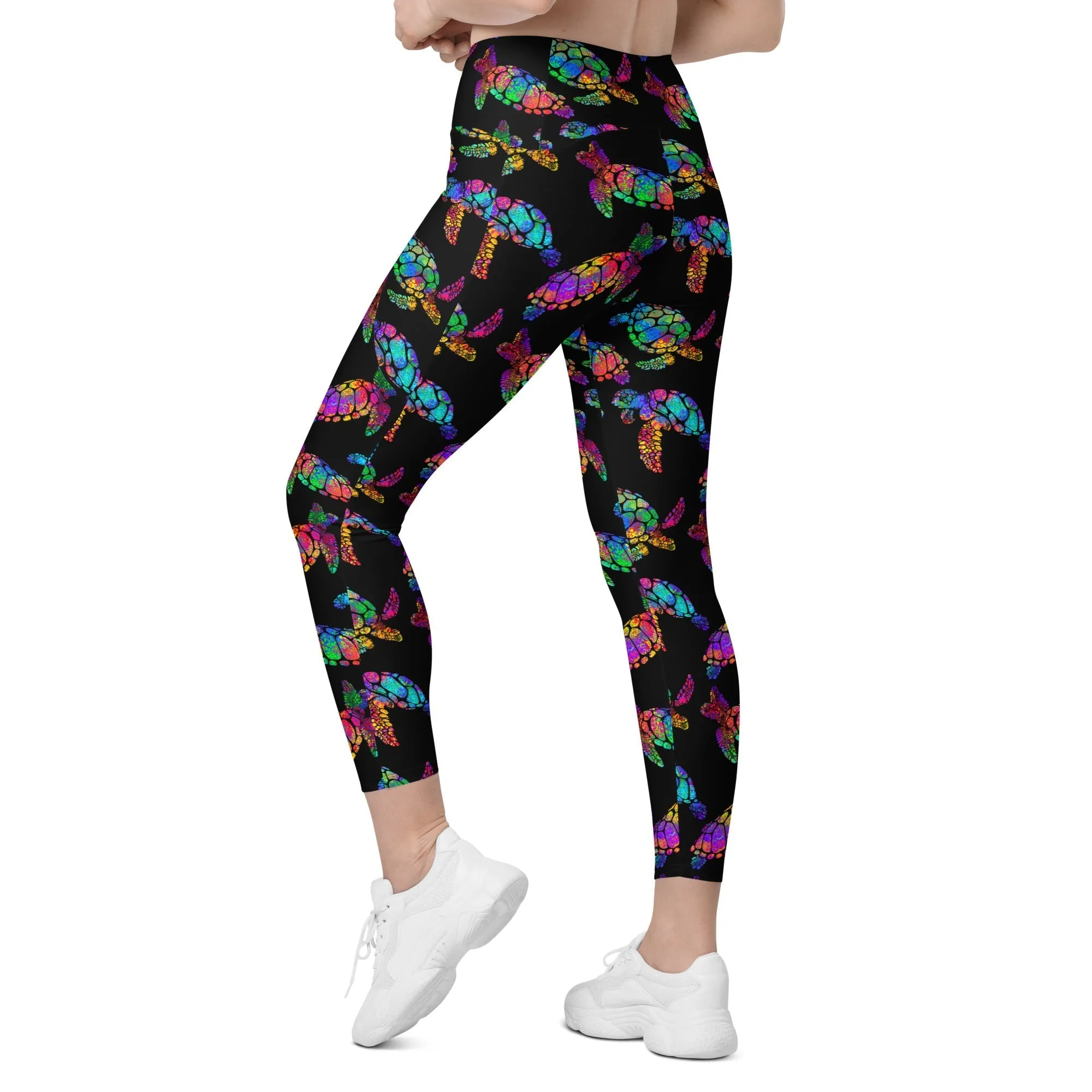 Turtle Crossover Leggings With Pockets