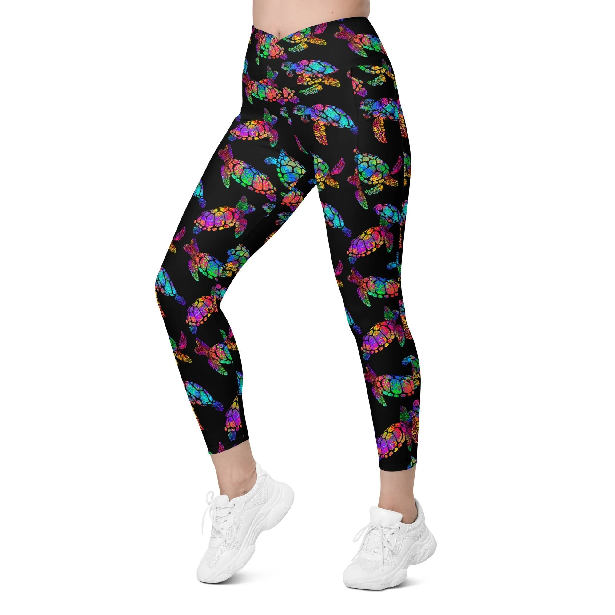 Turtle Crossover Leggings With Pockets