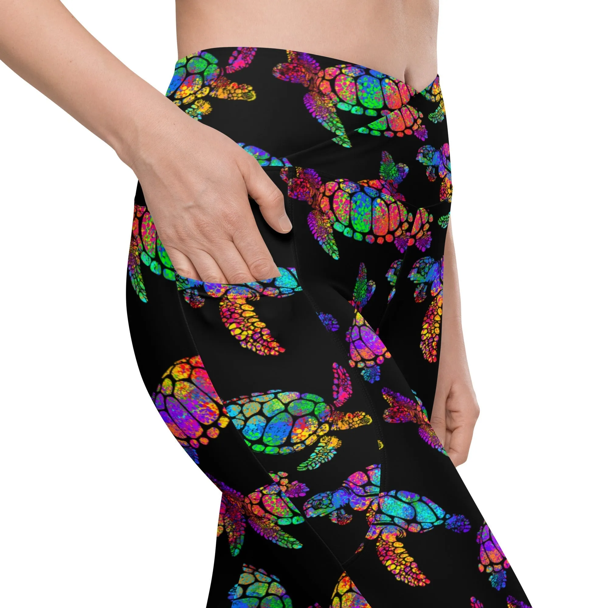 Turtle Crossover Leggings With Pockets