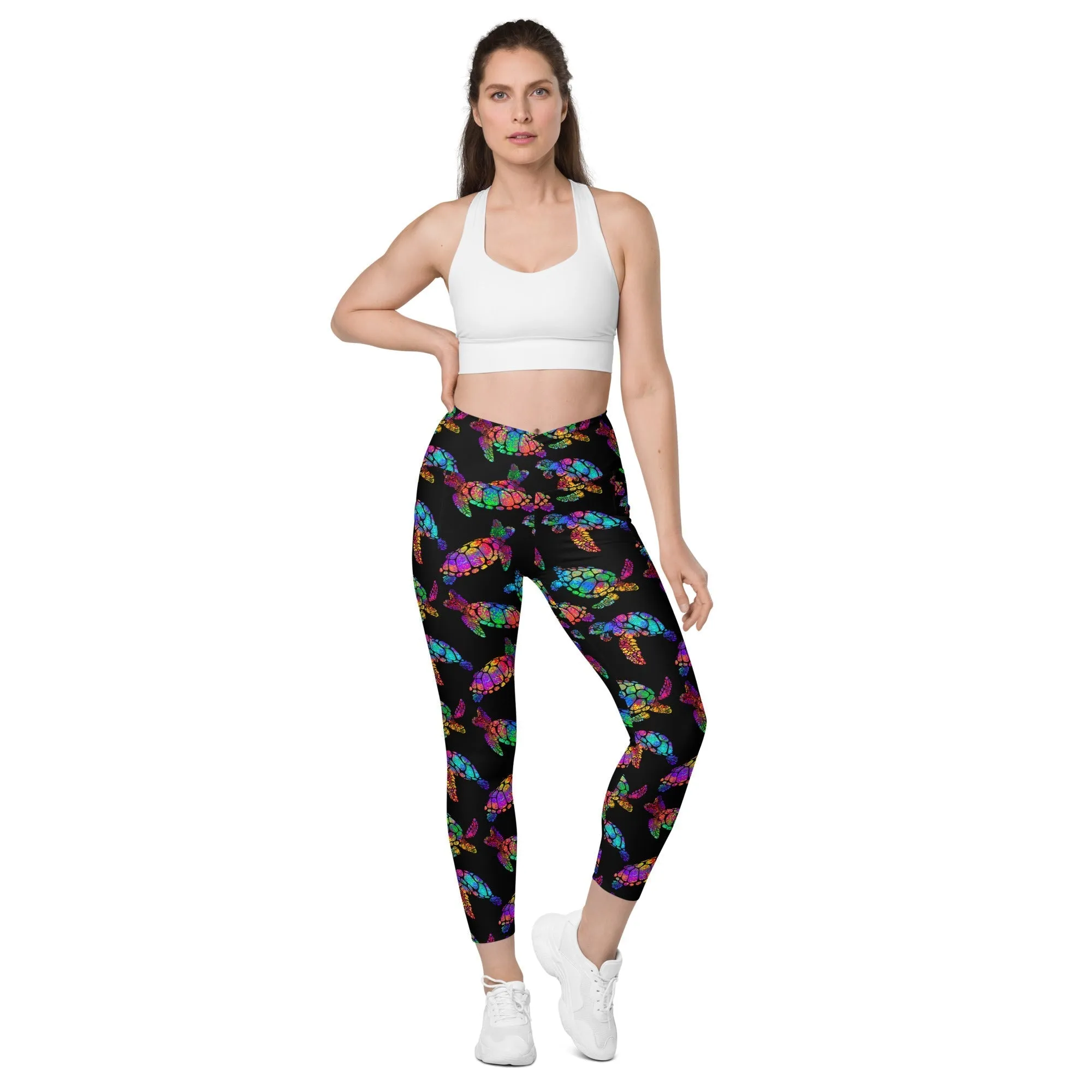 Turtle Crossover Leggings With Pockets