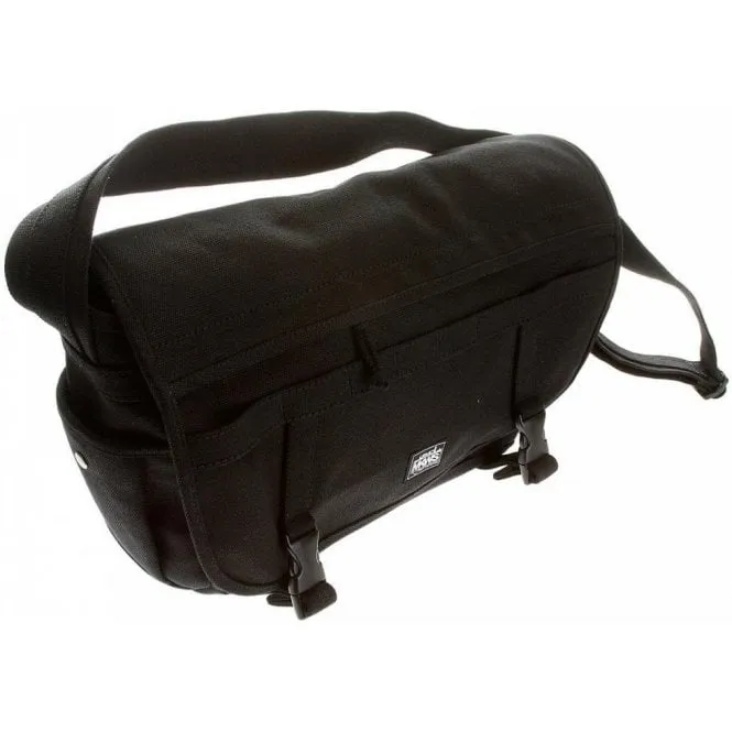 Unisex Black Canvas Shoulder Bag