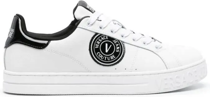 Versace Jeans Couture Court 88 logo-patch leather sneakers White