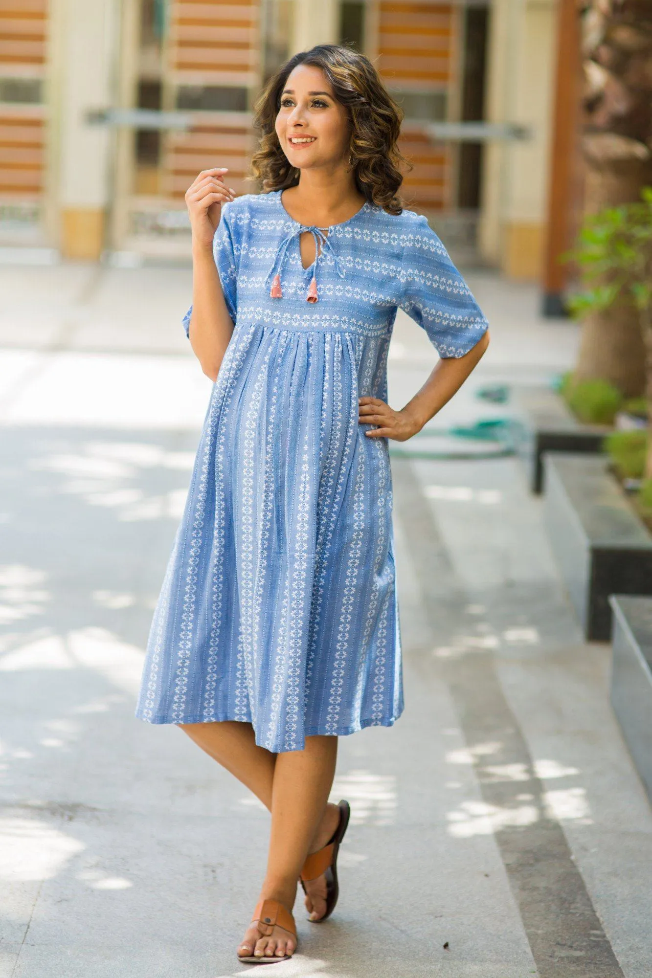 Versatile Denim Maternity Tunic