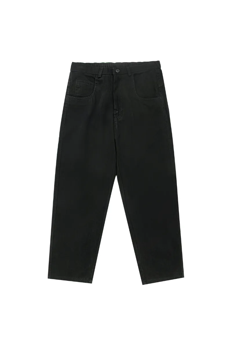 Vintage Washed Cotton Straight Leg Trousers