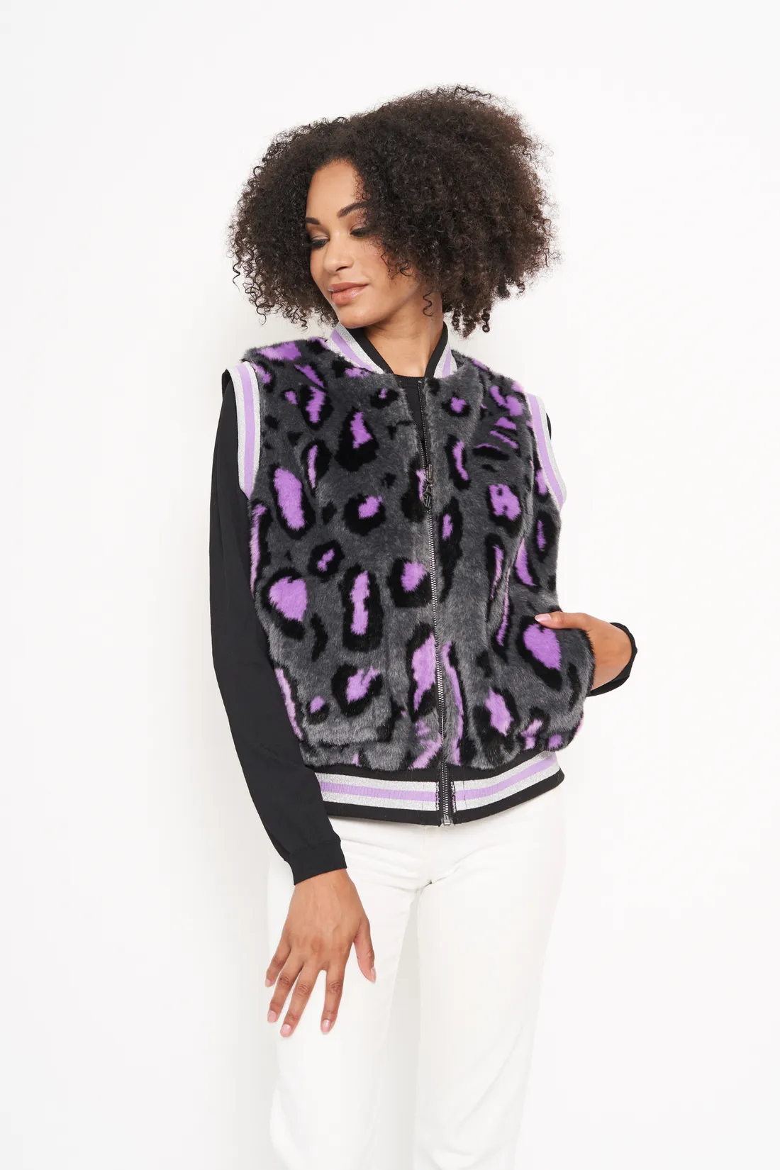 Violet Leopard Reversible Vest