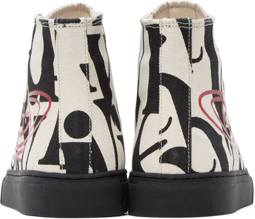 Vivienne Westwood Off-White & Black Plimsoll Sneakers