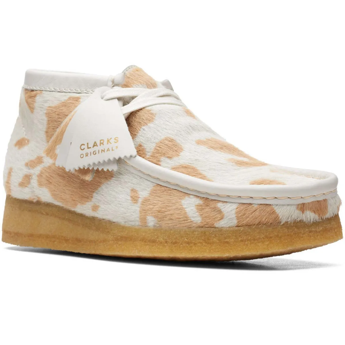 Wallabee Boot - Tan Cow Print