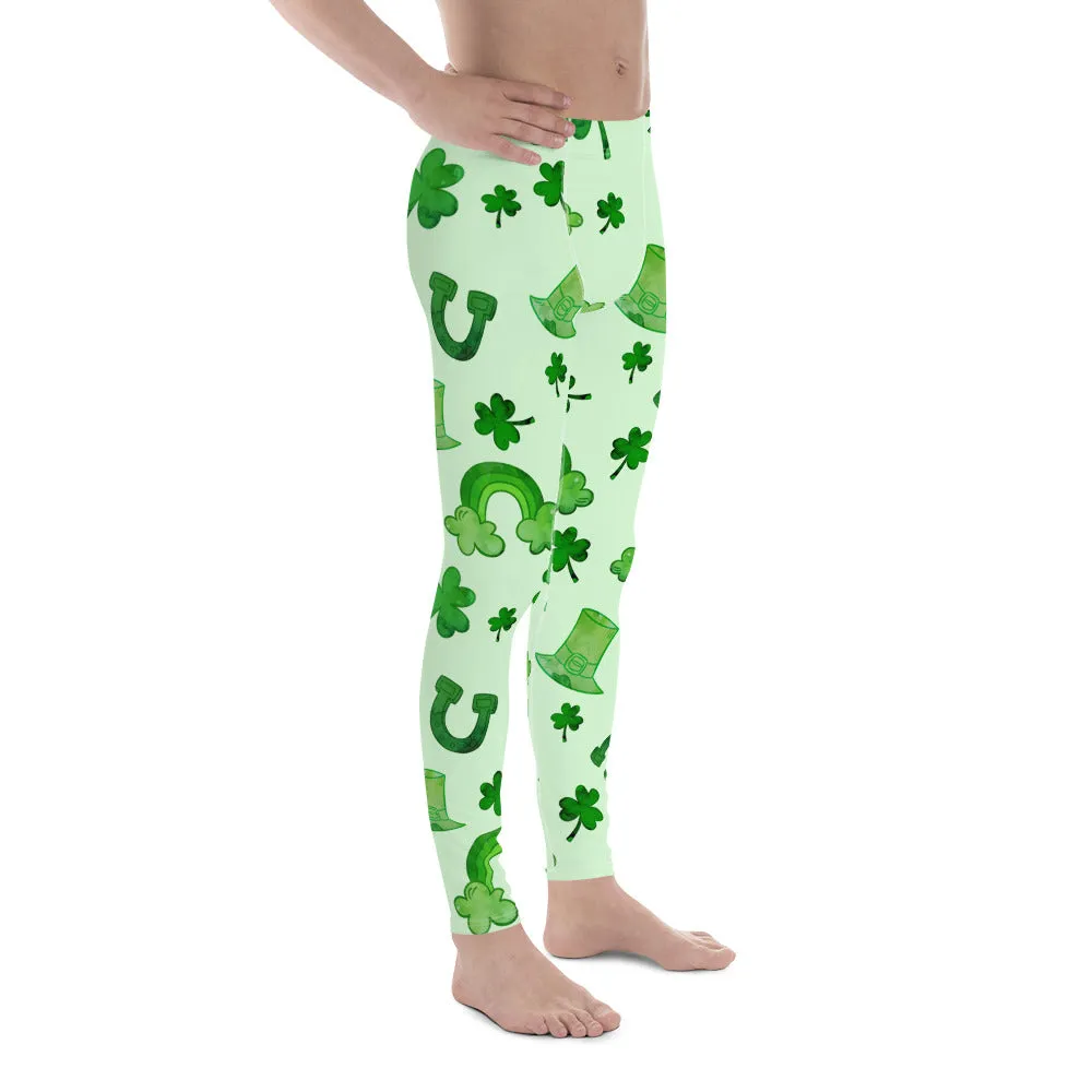 Watercolor St. Patrick's Day Men's Leggings