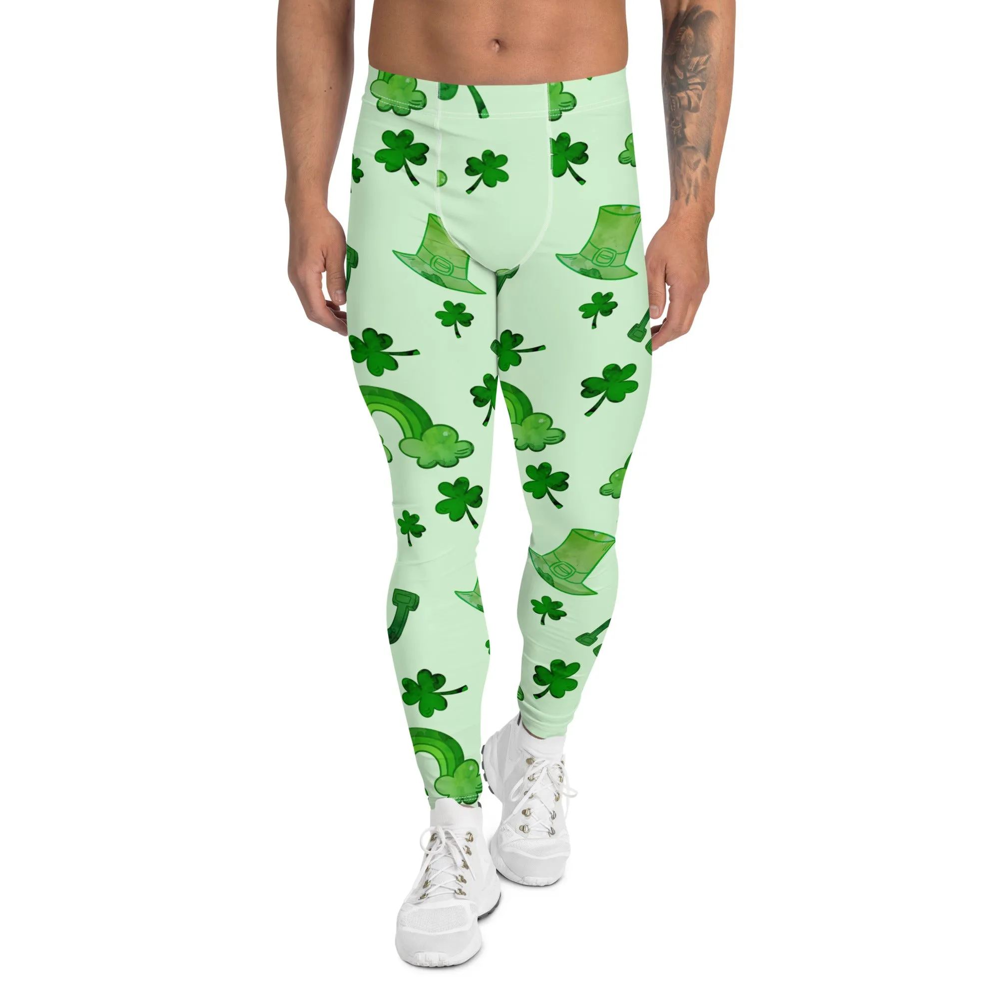 Watercolor St. Patrick's Day Men's Leggings