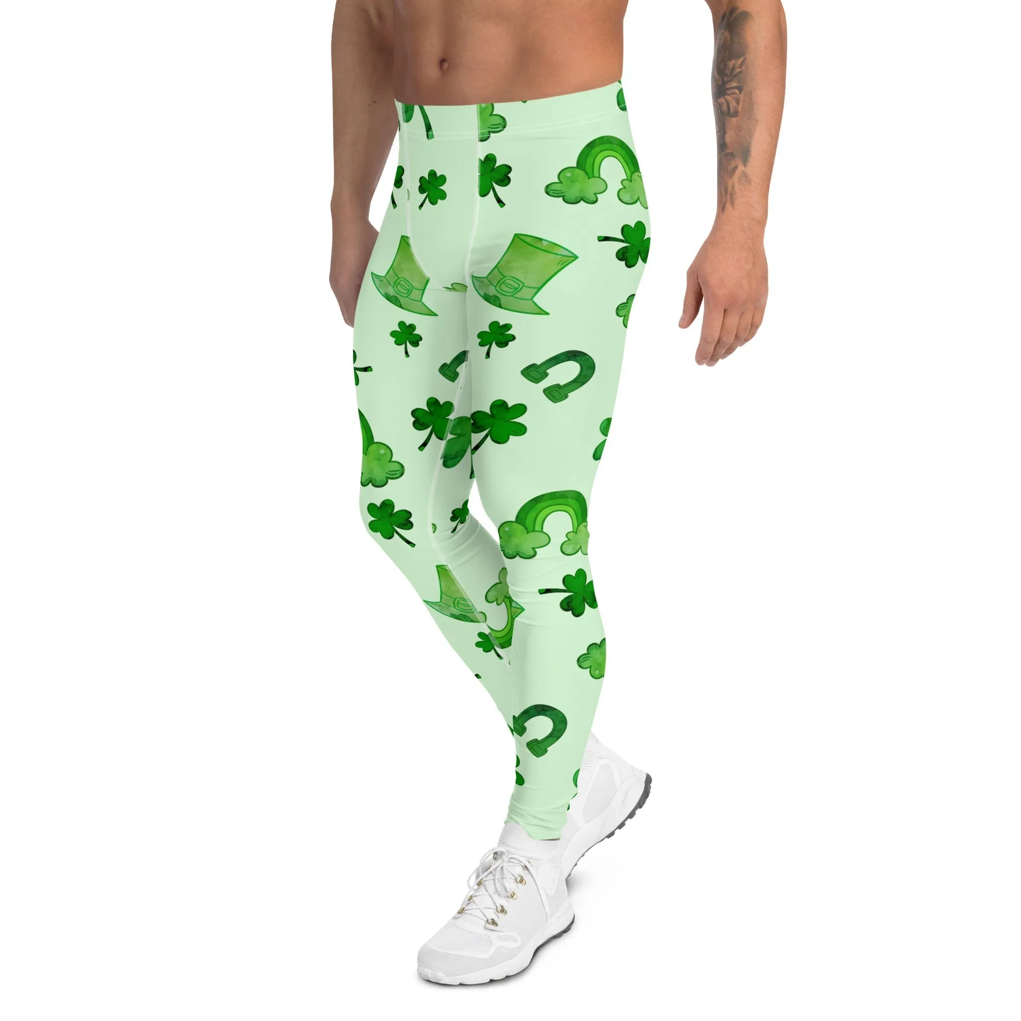 Watercolor St. Patrick's Day Men's Leggings