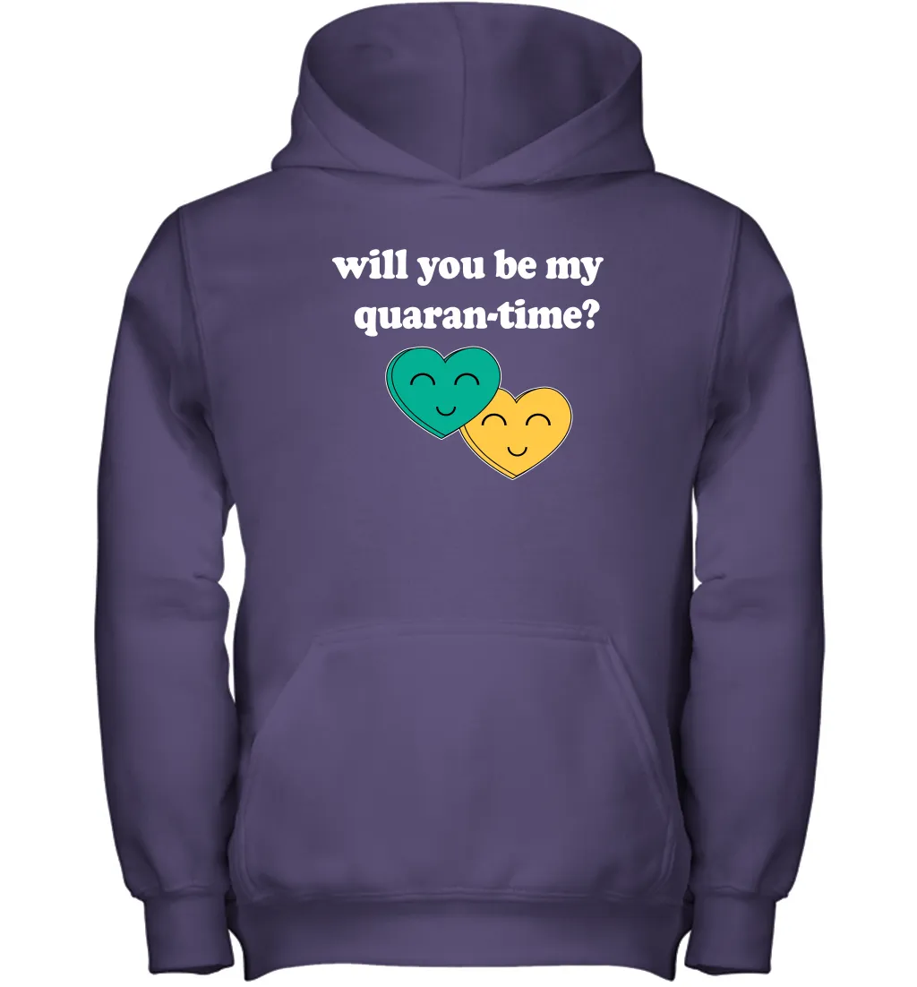 Will You Be My Quarantine No Flu Virus Funny Coronacation Youth Hoodie