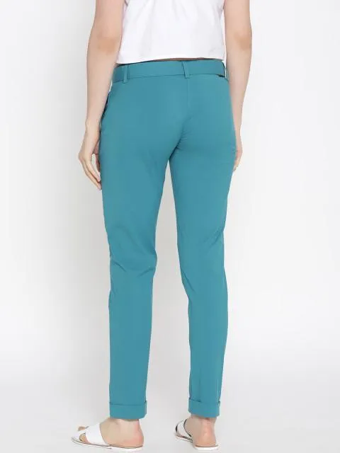 Women Solid Cropped Trousers