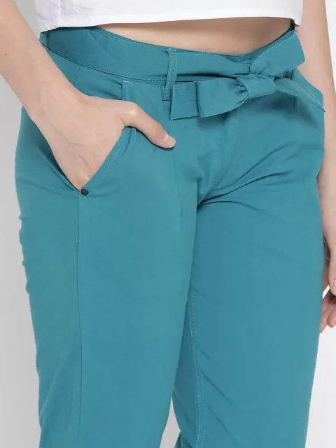 Women Solid Cropped Trousers