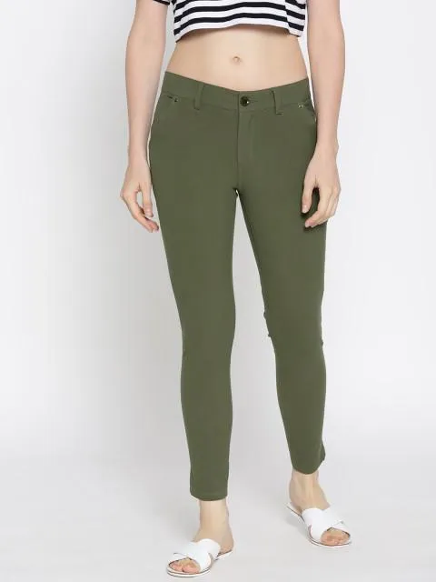 Women Solid Slim Fit Trousers