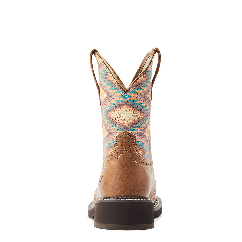 Women's Fatbaby Heritage Farrah Western Boot in Tan/Aztec