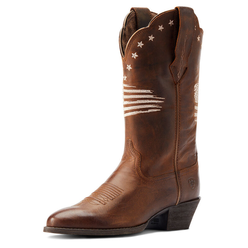 Women's Heritage R Toe Liberty StretchFit Western Boot in Sassy Brown