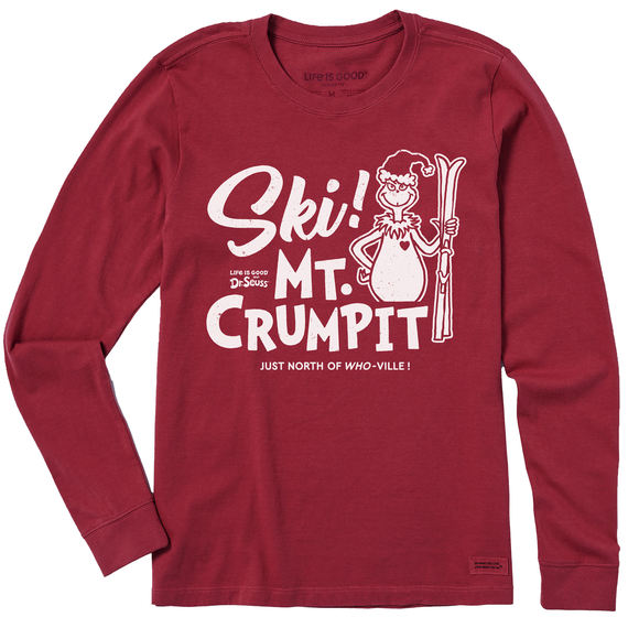 Women's Retro Grinch Ski Mt. Crumpit Long Sleeve Crusher Tee