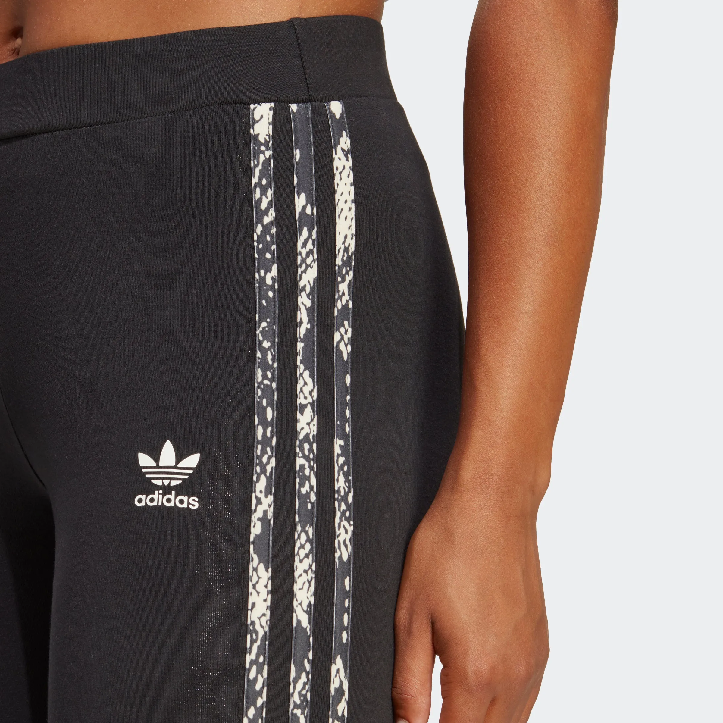 Women's adidas Originals 3-Stripes Print Leggings Black Snakeskin