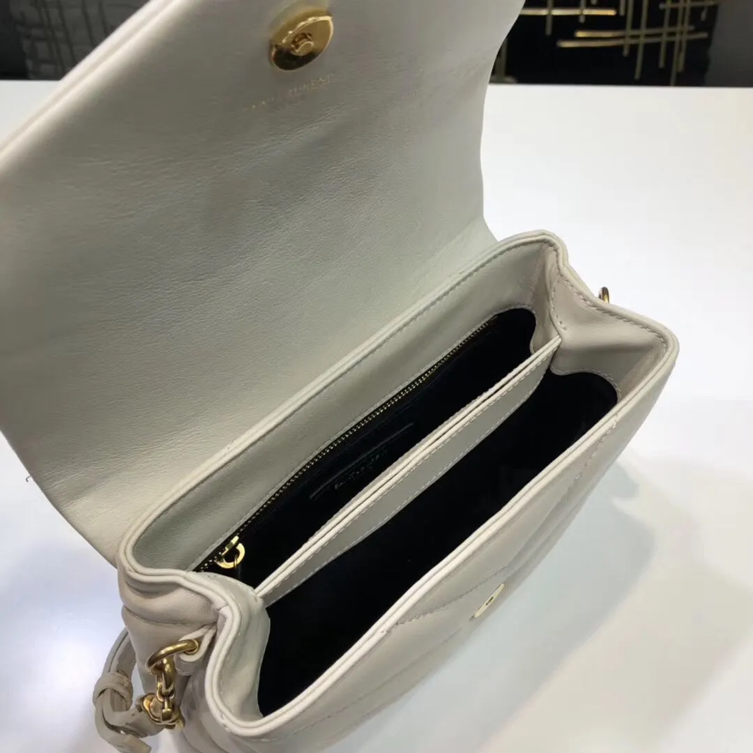 Yves Saint Laurent Loulou Mini Shoulder Bag White