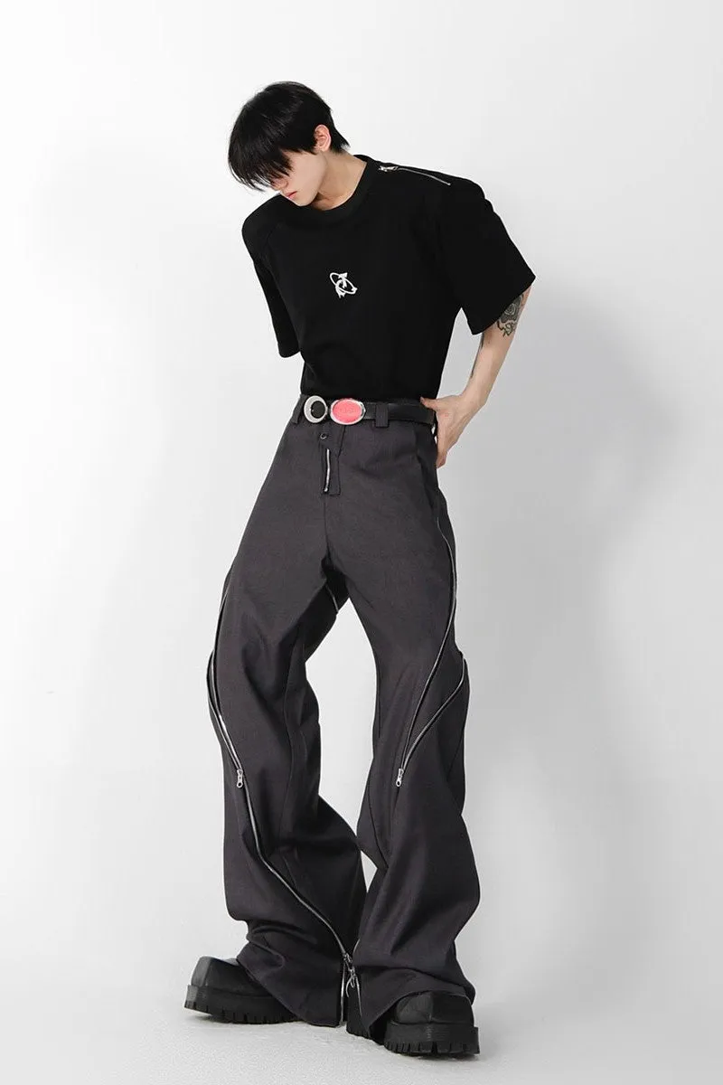 Zipper Slit Trousers