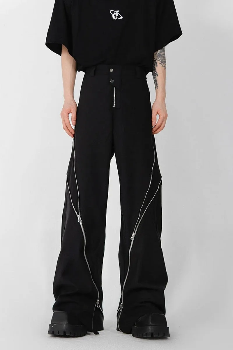 Zipper Slit Trousers